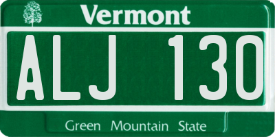 VT license plate ALJ130