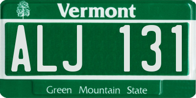 VT license plate ALJ131