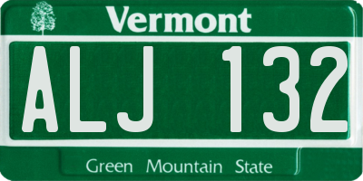 VT license plate ALJ132