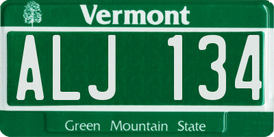 VT license plate ALJ134
