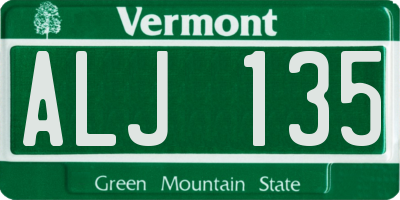 VT license plate ALJ135