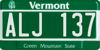 VT license plate ALJ137
