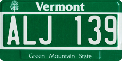 VT license plate ALJ139