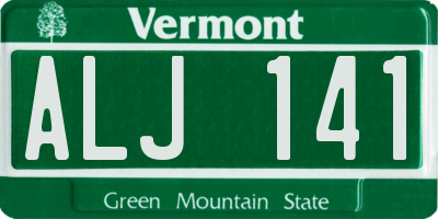 VT license plate ALJ141
