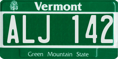 VT license plate ALJ142