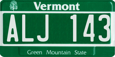 VT license plate ALJ143