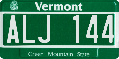 VT license plate ALJ144
