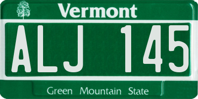 VT license plate ALJ145