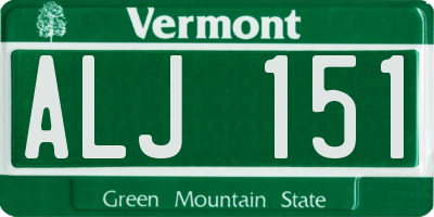 VT license plate ALJ151