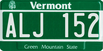 VT license plate ALJ152