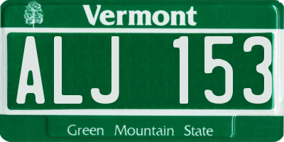 VT license plate ALJ153
