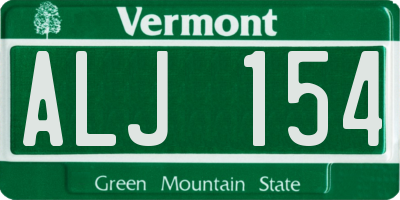VT license plate ALJ154