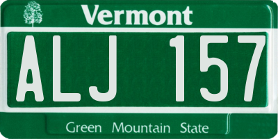 VT license plate ALJ157
