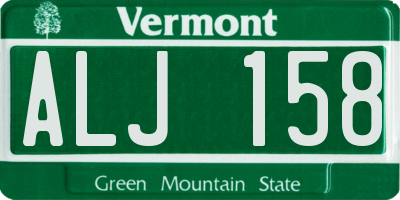 VT license plate ALJ158