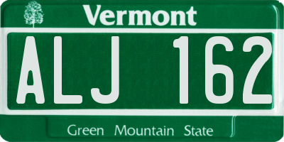 VT license plate ALJ162