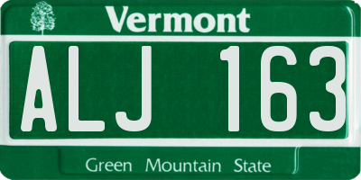 VT license plate ALJ163