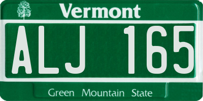 VT license plate ALJ165