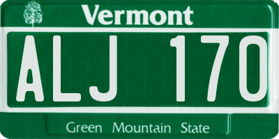VT license plate ALJ170