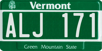 VT license plate ALJ171