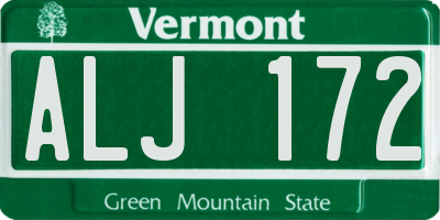 VT license plate ALJ172