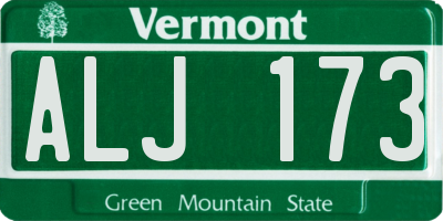 VT license plate ALJ173