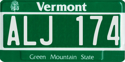 VT license plate ALJ174