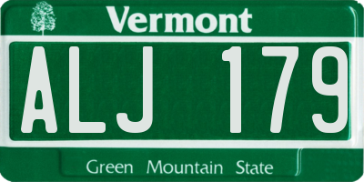 VT license plate ALJ179