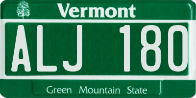 VT license plate ALJ180