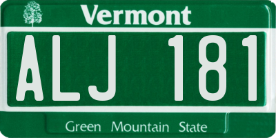 VT license plate ALJ181