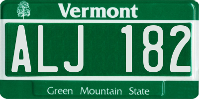 VT license plate ALJ182