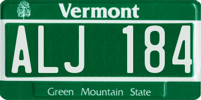 VT license plate ALJ184