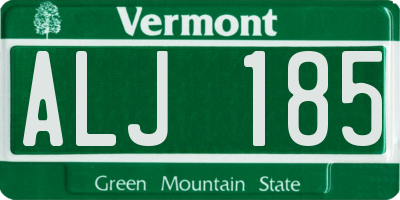 VT license plate ALJ185