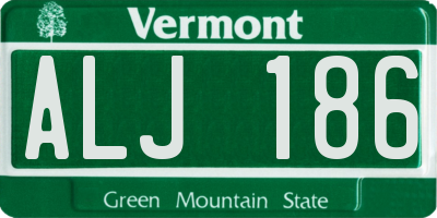 VT license plate ALJ186