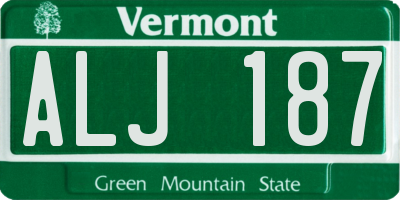 VT license plate ALJ187