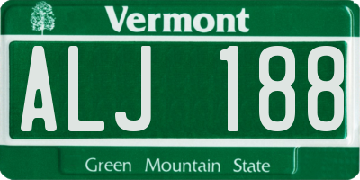 VT license plate ALJ188