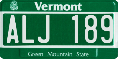 VT license plate ALJ189