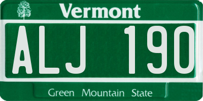 VT license plate ALJ190