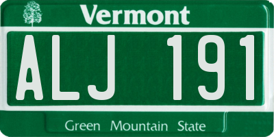 VT license plate ALJ191