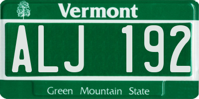 VT license plate ALJ192