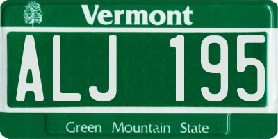 VT license plate ALJ195