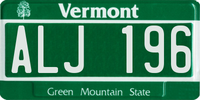 VT license plate ALJ196