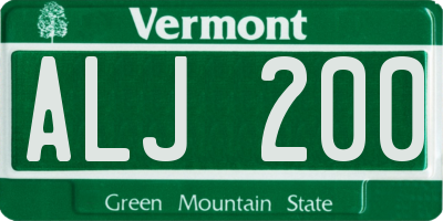VT license plate ALJ200