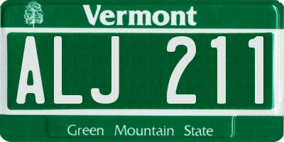 VT license plate ALJ211