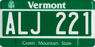 VT license plate ALJ221