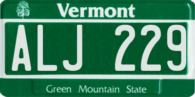 VT license plate ALJ229
