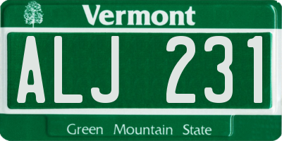 VT license plate ALJ231