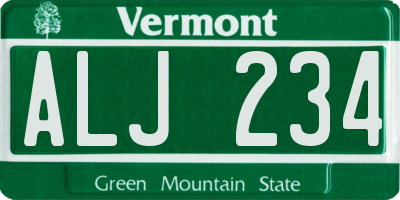 VT license plate ALJ234