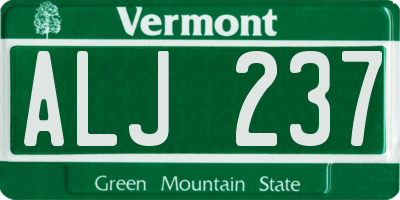 VT license plate ALJ237