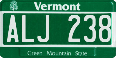 VT license plate ALJ238