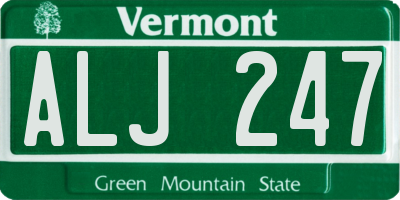 VT license plate ALJ247
